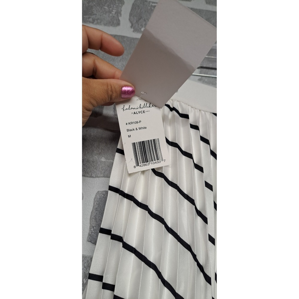 Kalani Hilliker Alyce Womens Stripes Pleated Wiast elastic Skirt Size Medium NWT - Picture 10 of 11
